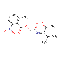 2d structure of {[(3S)-2-methyl-4-oxopentan-3-yl]carbamoyl}methyl 2-methyl-6-nitrobenzoate