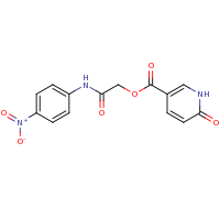 2d structure of [(4-nitrophenyl)carbamoyl]methyl 6-oxo-1,6-dihydropyridine-3-carboxylate