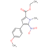 2d structure of ethyl 4-(4-methoxyphenyl)-1-methyl-5-nitro-1H-pyrrole-2-carboxylate