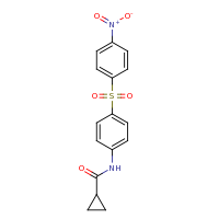 2d structure of N-{4-[(4-nitrobenzene)sulfonyl]phenyl}cyclopropanecarboxamide