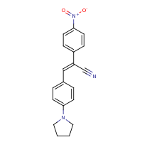 2d structure of (2Z)-2-(4-nitrophenyl)-3-[4-(pyrrolidin-1-yl)phenyl]prop-2-enenitrile