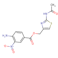2d structure of (2-acetamido-1,3-thiazol-4-yl)methyl 4-amino-3-nitrobenzoate