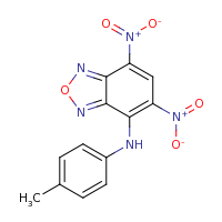 2d structure of N-(4-methylphenyl)-5,7-dinitro-2,1,3-benzoxadiazol-4-amine