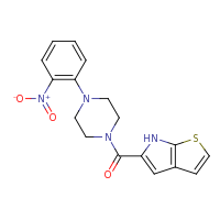 2d structure of 1-(2-nitrophenyl)-4-({6H-thieno[2,3-b]pyrrol-5-yl}carbonyl)piperazine