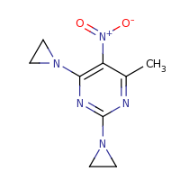 2d structure of 2,4-bis(aziridin-1-yl)-6-methyl-5-nitropyrimidine