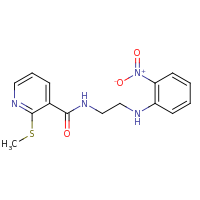 2d structure of 2-(methylsulfanyl)-N-{2-[(2-nitrophenyl)amino]ethyl}pyridine-3-carboxamide