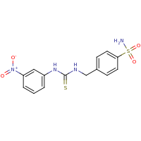 2d structure of 3-(3-nitrophenyl)-1-[(4-sulfamoylphenyl)methyl]thiourea