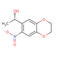 2d structure of (1S)-1-(7-nitro-2,3-dihydro-1,4-benzodioxin-6-yl)ethan-1-ol