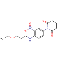 2d structure of 1-{4-[(3-ethoxypropyl)amino]-3-nitrophenyl}piperidine-2,6-dione