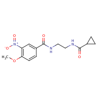 2d structure of N-{2-[(4-methoxy-3-nitrophenyl)formamido]ethyl}cyclopropanecarboxamide