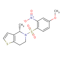 2d structure of (4S)-5-[(4-methoxy-2-nitrobenzene)sulfonyl]-4-methyl-4H,5H,6H,7H-thieno[3,2-c]pyridine