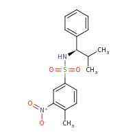 2d structure of 4-methyl-N-[(1R)-2-methyl-1-phenylpropyl]-3-nitrobenzene-1-sulfonamide