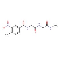 2d structure of 2-[(4-methyl-3-nitrophenyl)formamido]-N-[(methylcarbamoyl)methyl]acetamide