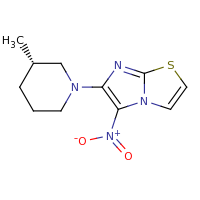 2d structure of (3S)-3-methyl-1-{5-nitroimidazo[2,1-b][1,3]thiazol-6-yl}piperidine