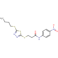 2d structure of 3-{[5-(butylsulfanyl)-1,3,4-thiadiazol-2-yl]sulfanyl}-N-(4-nitrophenyl)propanamide