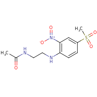 2d structure of N-{2-[(4-methanesulfonyl-2-nitrophenyl)amino]ethyl}acetamide