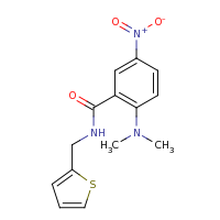 2d structure of 2-(dimethylamino)-5-nitro-N-(thiophen-2-ylmethyl)benzamide