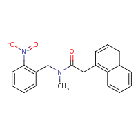 2d structure of N-methyl-2-(naphthalen-1-yl)-N-[(2-nitrophenyl)methyl]acetamide