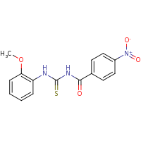 2d structure of 3-(2-methoxyphenyl)-1-[(4-nitrophenyl)carbonyl]thiourea