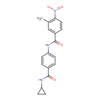2d structure of N-[4-(cyclopropylcarbamoyl)phenyl]-3-methyl-4-nitrobenzamide