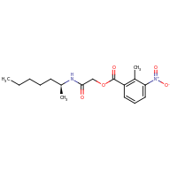 2d structure of {[(2S)-heptan-2-yl]carbamoyl}methyl 2-methyl-3-nitrobenzoate