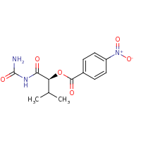2d structure of (2S)-1-(carbamoylamino)-3-methyl-1-oxobutan-2-yl 4-nitrobenzoate