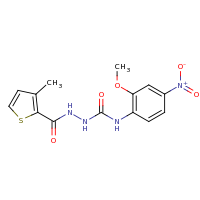2d structure of N-{[(2-methoxy-4-nitrophenyl)carbamoyl]amino}-3-methylthiophene-2-carboxamide