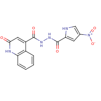 2d structure of 4-nitro-N'-[(2-oxo-1,2-dihydroquinolin-4-yl)carbonyl]-1H-pyrrole-2-carbohydrazide