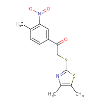 2d structure of 2-[(4,5-dimethyl-1,3-thiazol-2-yl)sulfanyl]-1-(4-methyl-3-nitrophenyl)ethan-1-one