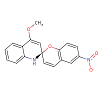 2d structure of (2R)-4'-methoxy-6-nitro-1'H-spiro[chromene-2,2'-quinoline]