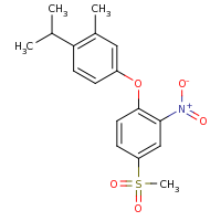 2d structure of 4-(4-methanesulfonyl-2-nitrophenoxy)-2-methyl-1-(propan-2-yl)benzene
