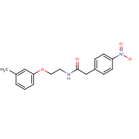 2d structure of N-[2-(3-methylphenoxy)ethyl]-2-(4-nitrophenyl)acetamide