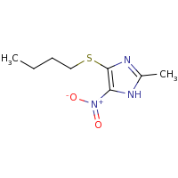 2d structure of 4-(butylsulfanyl)-2-methyl-5-nitro-1H-imidazole