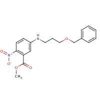 2d structure of methyl 5-{[3-(benzyloxy)propyl]amino}-2-nitrobenzoate
