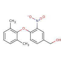 2d structure of [4-(2,6-dimethylphenoxy)-3-nitrophenyl]methanol