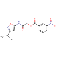2d structure of {[3-(propan-2-yl)-1,2-oxazol-5-yl]carbamoyl}methyl 3-nitrobenzoate