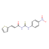 2d structure of 1-(4-nitrophenyl)-3-[(2E)-3-(thiophen-2-yl)prop-2-enoyl]thiourea