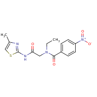 2d structure of 2-[N-ethyl-1-(4-nitrophenyl)formamido]-N-(4-methyl-1,3-thiazol-2-yl)acetamide