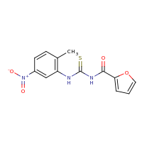 2d structure of 3-[(furan-2-yl)carbonyl]-1-(2-methyl-5-nitrophenyl)thiourea