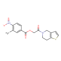 2d structure of 2-oxo-2-{4H,5H,6H,7H-thieno[3,2-c]pyridin-5-yl}ethyl 3-methyl-4-nitrobenzoate