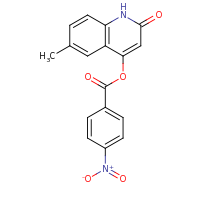 2d structure of 6-methyl-2-oxo-1,2-dihydroquinolin-4-yl 4-nitrobenzoate