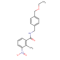2d structure of N-{[4-(ethoxymethyl)phenyl]methyl}-2-methyl-3-nitrobenzamide