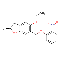 2d structure of (2S)-5-ethoxy-2-methyl-6-(2-nitrophenoxymethyl)-2,3-dihydro-1-benzofuran