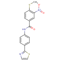 2d structure of 4-(methylsulfanyl)-3-nitro-N-[4-(1,3-thiazol-2-yl)phenyl]benzamide