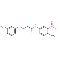 2d structure of N-(4-methyl-3-nitrophenyl)-3-(3-methylphenoxy)propanamide
