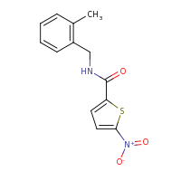 2d structure of N-[(2-methylphenyl)methyl]-5-nitrothiophene-2-carboxamide