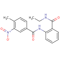 2d structure of N-[2-(ethylcarbamoyl)phenyl]-4-methyl-3-nitrobenzamide
