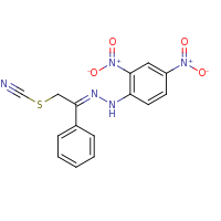 2d structure of (E)-1-[2-(cyanosulfanyl)-1-phenylethylidene]-2-(2,4-dinitrophenyl)hydrazine