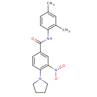 2d structure of N-(2,4-dimethylphenyl)-3-nitro-4-(pyrrolidin-1-yl)benzamide