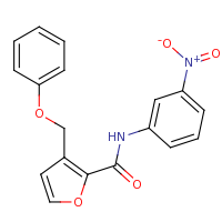 2d structure of N-(3-nitrophenyl)-3-(phenoxymethyl)furan-2-carboxamide